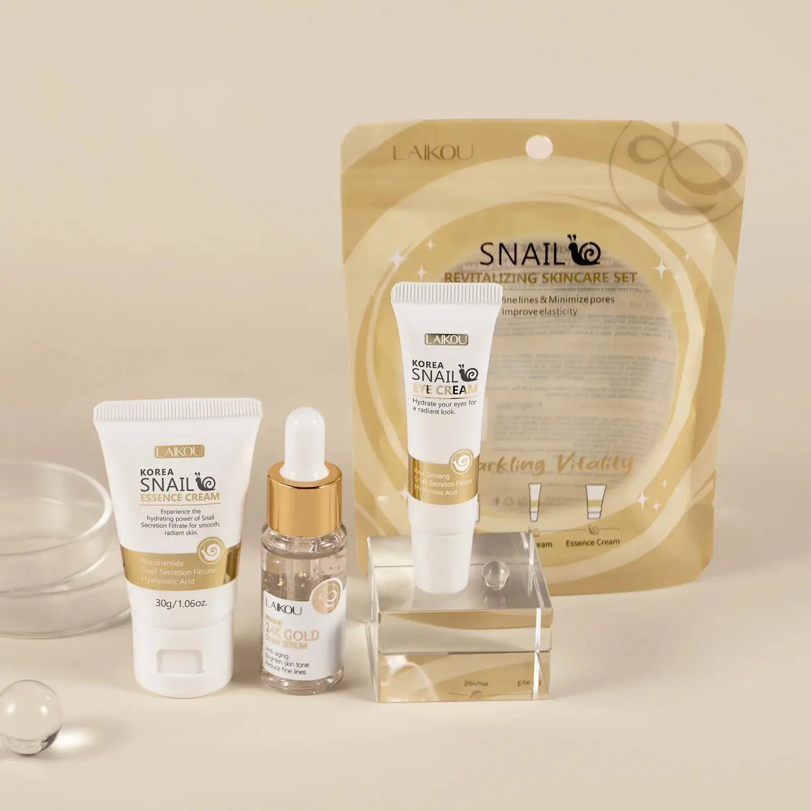 24K 골드 달팽이 리페어 세럼 아이 크림 에센스 세트 - Luxury Skincare Serum 리뷰 및 가격